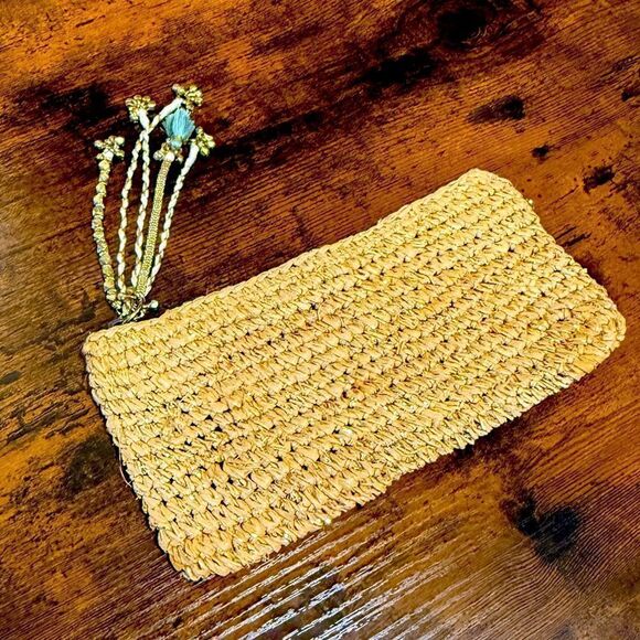 Tommy Bahama raffia clutch purse EUC - Picture 1 of 8